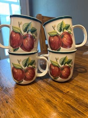 Casuals By China Pearl Apple Mugs - Set of 4